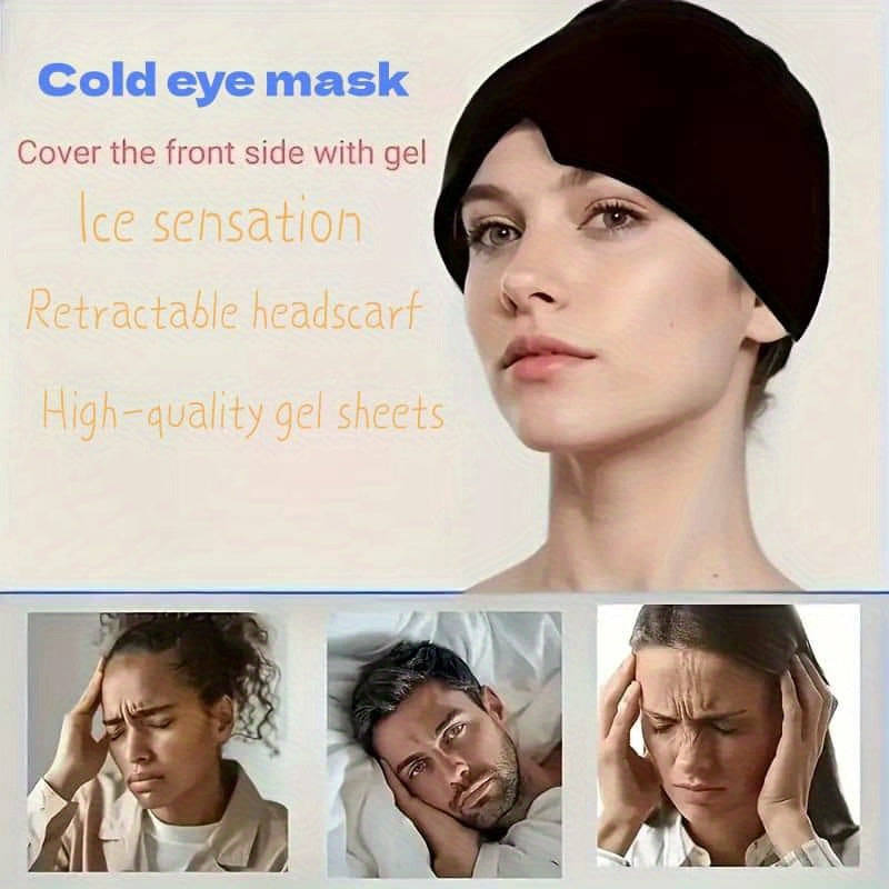 Reusable Cold Head Wrap with Adjustable Strap, Ice Pack for Head and Eyes, No Power Required